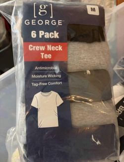 New George Men's 6-pack Crew Neck Tee in size Medium