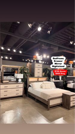 Bedroom Set – Bedframe, Dresser, Mirror, Nightstand
