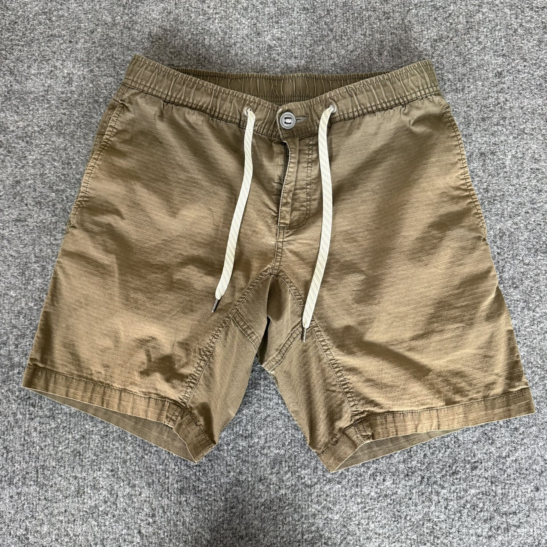 Vuori Ripstop Shorts Mens Small Tan V370 Durable Stretch Outdoor Hiking Casual