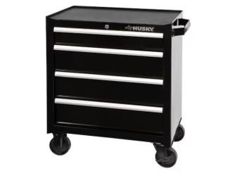 26.5 in. W x 18 in. D Standard Duty 4-Drawer Rolling Tool Cabinet in Gloss Black