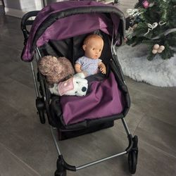 Double Convertible Stroller For Dolls