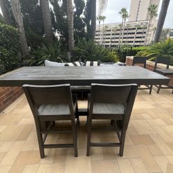 Wood High Top Table & 4 Chairs