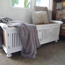 Cupboard Bench Restored White