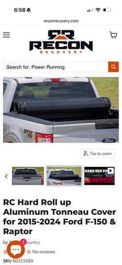 RC Hard Roll up Aluminum Tonneau Cover for 2015-2024 Ford F-150 & Raptor