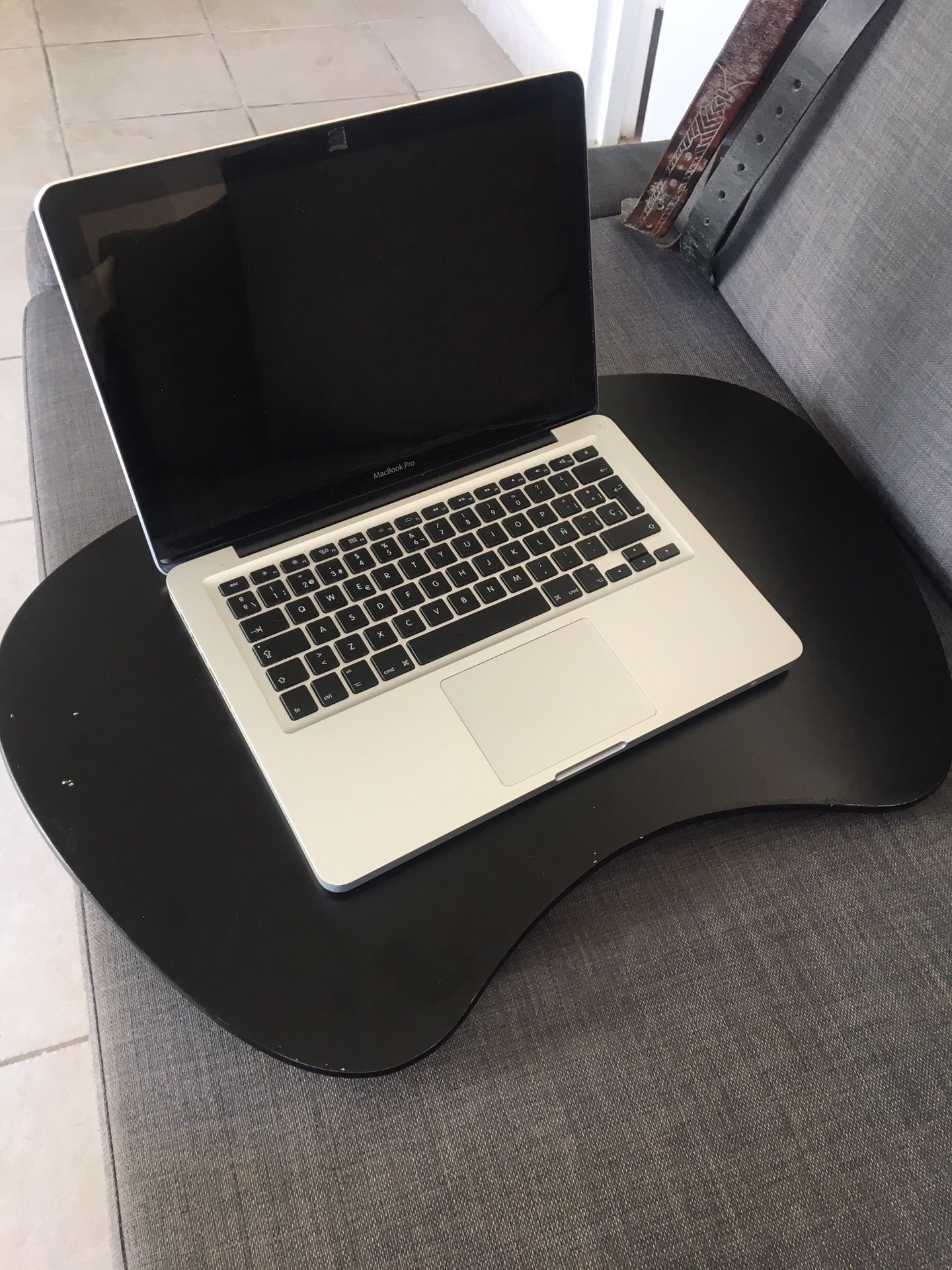 Tray black for computer with cushion