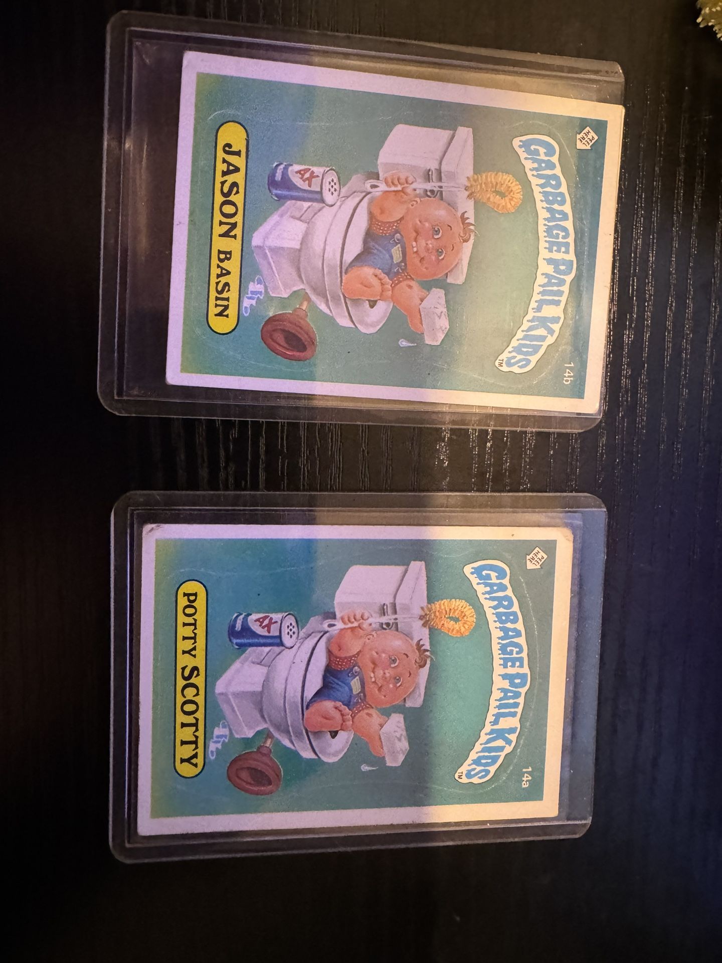 Potty Scotty & Jason Basin 14a & 14b 1985 Garbage Pail Kids Series 1 GPK OS1 1st