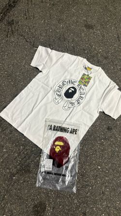White Chrome Heart Bape Tee
