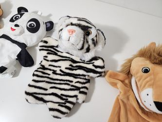 Lion Tiger Panda and Monkey Hand Puppet Baby Kids Soft Doll Plush Toy
