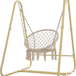 Handmade Knitted Cotton Rope Hammock Swing Chair