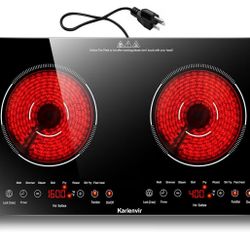 2 Burner Electric Cooktop 110V, 24 Inch Electric Stove Countertop & Built-In, Pl  