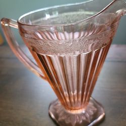 Depression Glass/Adam Floral Pitcher