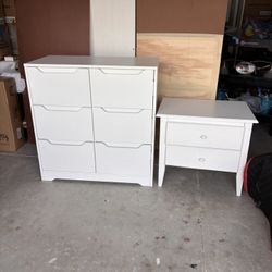 White Chest And Nightstand 
