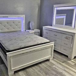 White led lights bedroom set 4 pcs new In Box