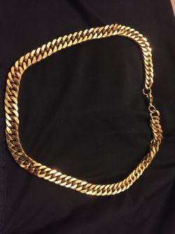 22 inch stainless steel gold plated chain