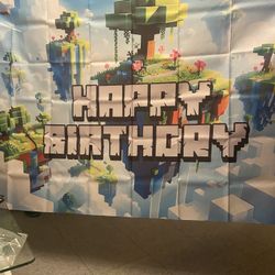 Pixel Birthday Backdrop 