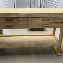 60” 4-Drawer Hardwood Workbench 