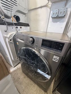 LG ThinQ Front Load Washing Machine Graphite Steel