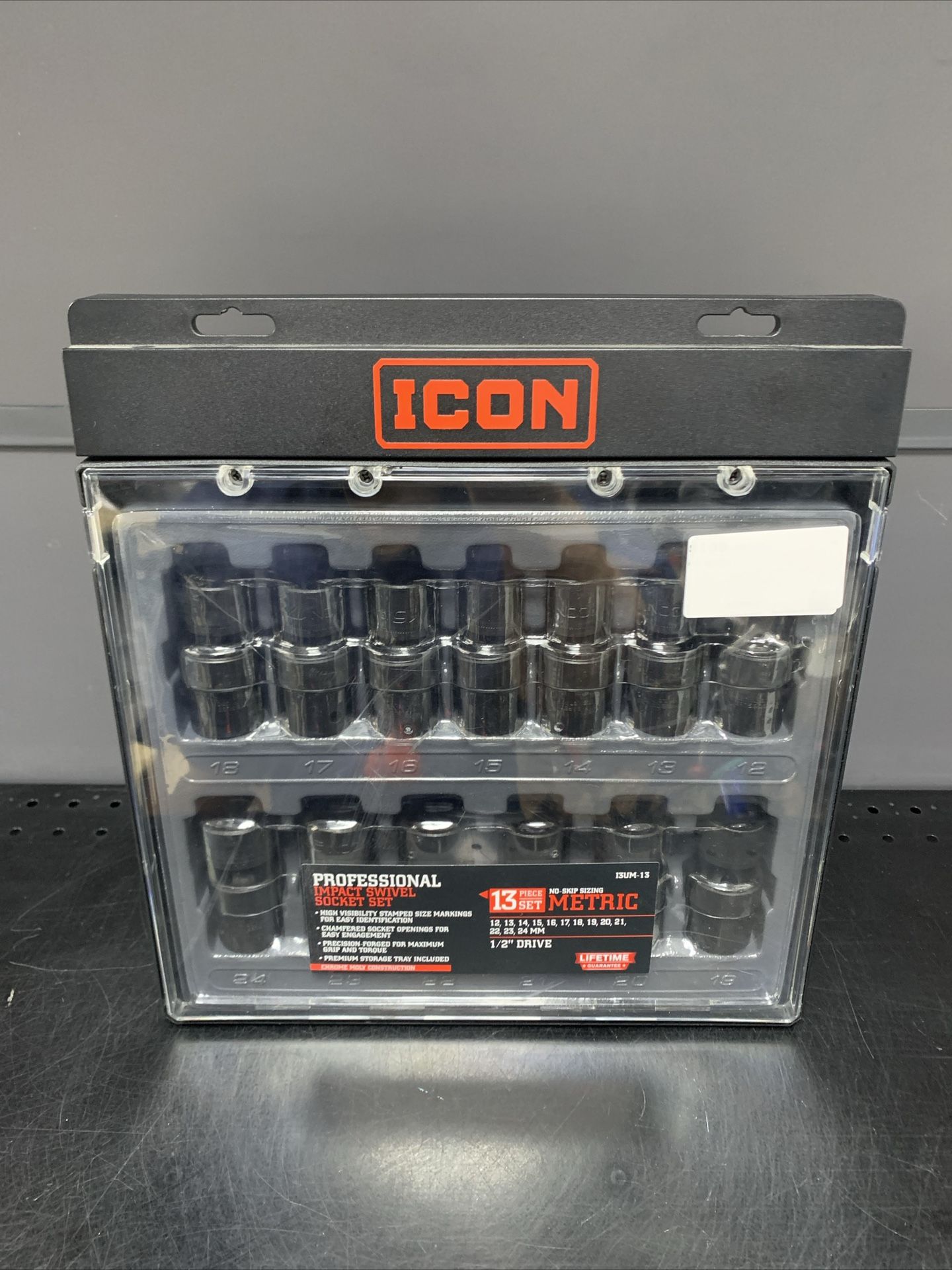 ICON I3UM-13 13pc 1/2" Drive Metric Professional Impact Swivel Socket Set *NEW*