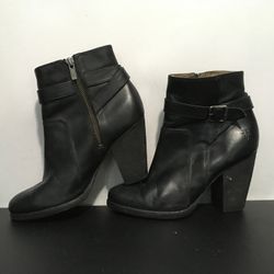 Frye Patty Zip Black Leather Ankle Boots Size 7m Woman’s