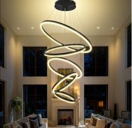 Black circular ring chandelier