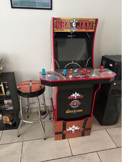 NBA Jam Arcade 1Up Machine + Barstool