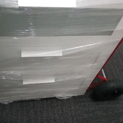 Modern White Dresser With Glass Drawer