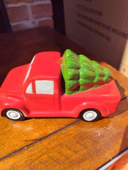 Beautiful bright red BRAND NEW Ceramic Red Truck Christmas Decoration
