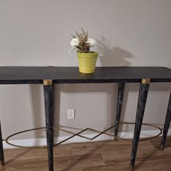 Unique Black And Gold Console Table 
