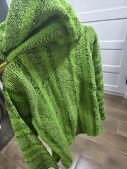 Bright Green Striped Baja Hoodie XL