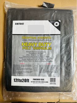 Heavy Duty Waterproof Poly Tarp 20 ft x 12 ft – Outdoor Cover