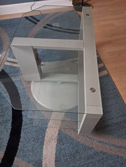 Glass & steel entertainment table