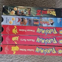 Pokémon And DragonBall Z VHS Vintage Videos Tapes 