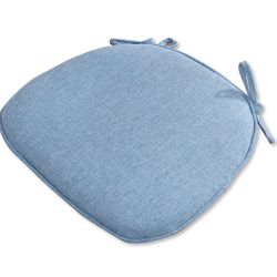 U-Shaped Chair Cushion Cover with Tie Back for Dining Chair Pads, Set of 2 Linen Thick Non-Slip Seat Cushions for Kitchen Living Room Office Chair Dec