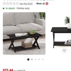 Furinno Modern Simplistic Criss-Crossed Coffee Table, Espresso