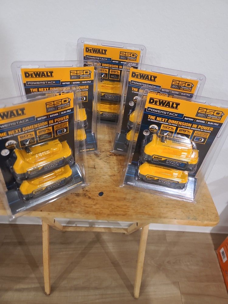 $100 FIRM DEWALT 20V MAX POWERSTACK Compact Lithium-Ion Battery (2 Pack)