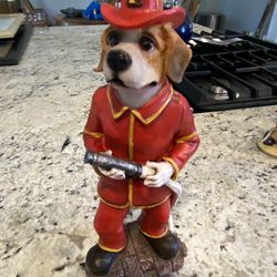 Dog Firefighter Statue 