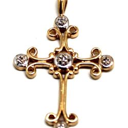 Ladies Diamond/14K Cross Pendant