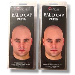Lot Of 2! Cinema Secrets Bald Cap Beige One Size, Multi Professional Grade Latex