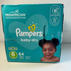 Pampers Baby Dry Diapers, Size 6, 60ct