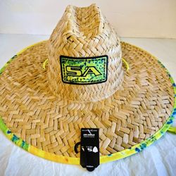 Man's Straw Hat New With Tag Heavy Straw