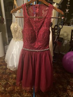 Burgundy Little Girls Dress