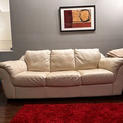 Leather couch (Italsofa white/offwhite)