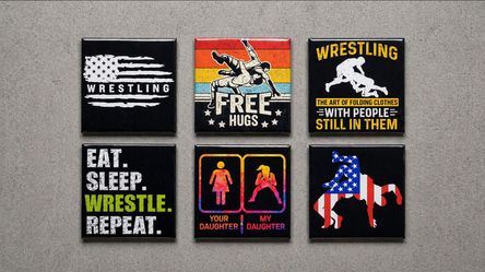 Wrestling Photo Magnets - Set of 6