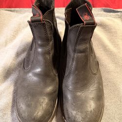 Redback Slip-On Work Boots – Black Leather