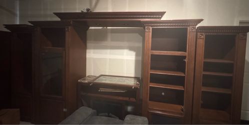Large Wood Entertainment Center Wall Unit