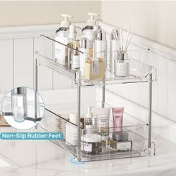 4 Pack Pull Out Bathroom Under Sink Organizer