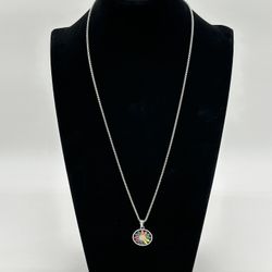 Color Fashion Daisy Titanium Steel Enamel Pendant Necklace 1 Piece，Rotate