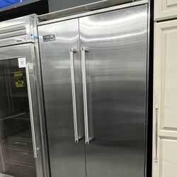 Viking Professional Built In 42” Side By Side Fridge Stainless Steel New