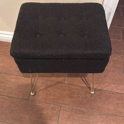 Black Vanity Stool/ Foot Rest 