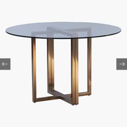 CB2 Silverado Brass 47" Round Dining Table